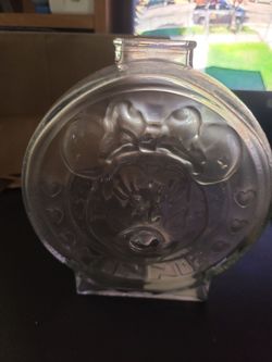 mickey and minnie glass bank