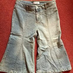 Girls Denim Jean Gaucho Pants XL