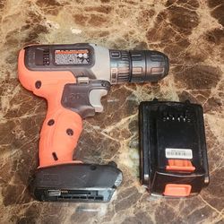Black & Decker 20v Lithium Ion Cordless Drill - Batrery N Drill Only, No Charger