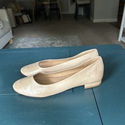 Nude Leather Flats Size 8.5