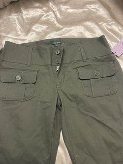 Olive green bell bottom dress pants
