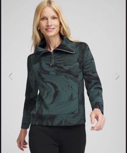 CHICO'S Zenergy® Half-Zip Pullover Top Size 1