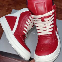 rick owens sneakers red