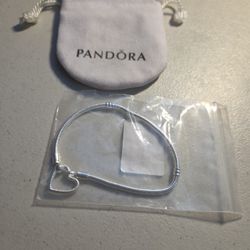 Pandora moment's heart closure snake chain bracelet, sterling silver