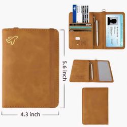 WALNEW Passport Holder and Vaccine Card Holder Combo, RFID Blocking Travel Passport Wallet with Vaccine Card Protector Slot