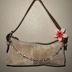 Brown Suede Coach Bag 