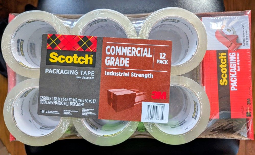 Scotch Commercial Grade Tape 12 Roll -$60