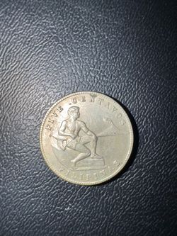 1944 Philippines 5 Centavos WW2 Era Coin