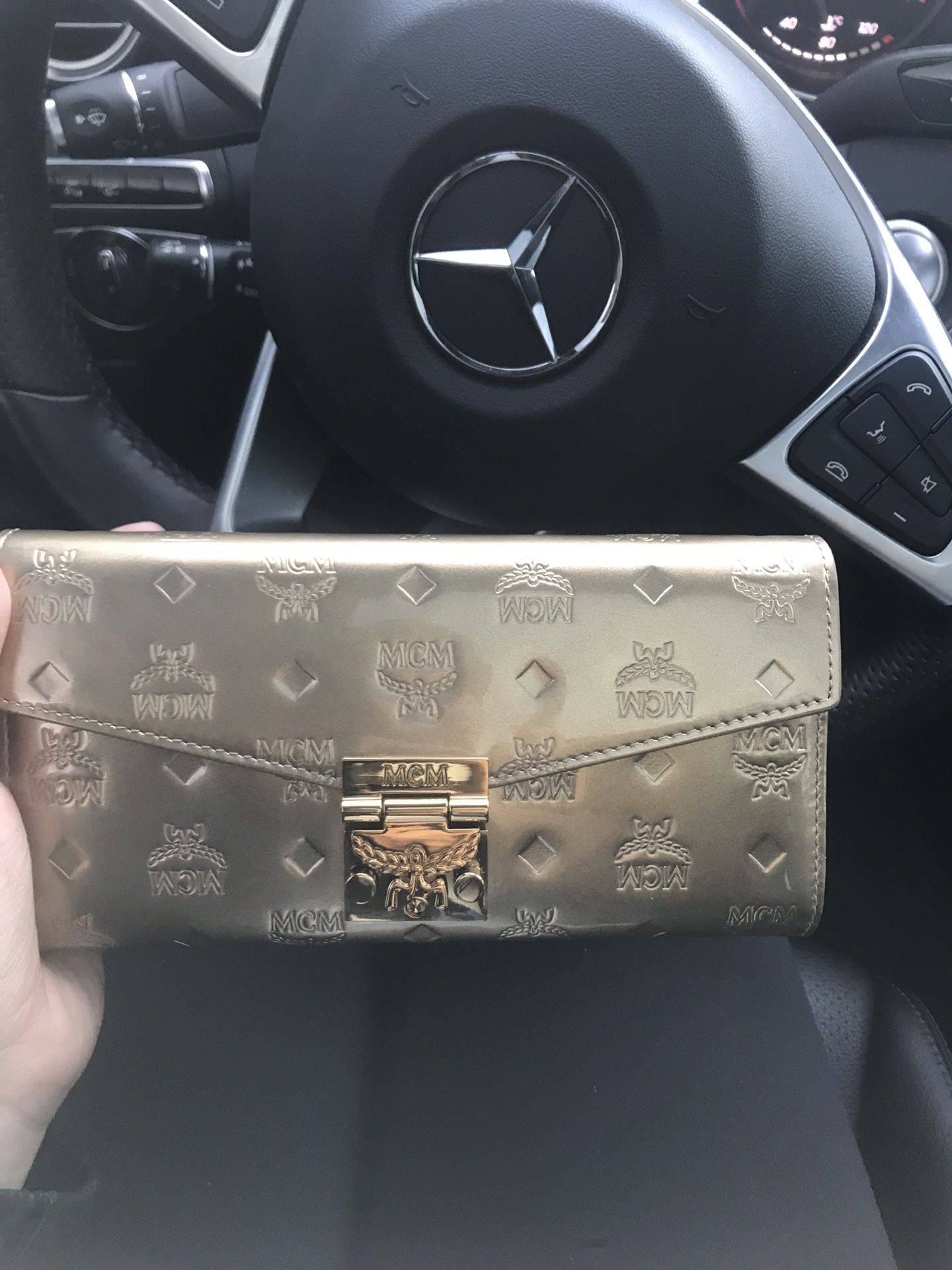 GOLD MCM WALLET with chain