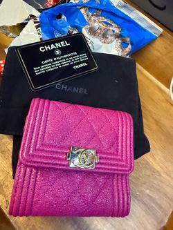 Chanel Lambskin Boy TriFold Wallet Authentic