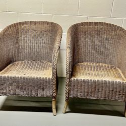 Pair Of Conran's Woven Rattan Tub Chairs