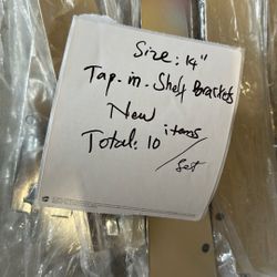 Set of 10 Self brackets/ Tap-in For Flat Wall / New