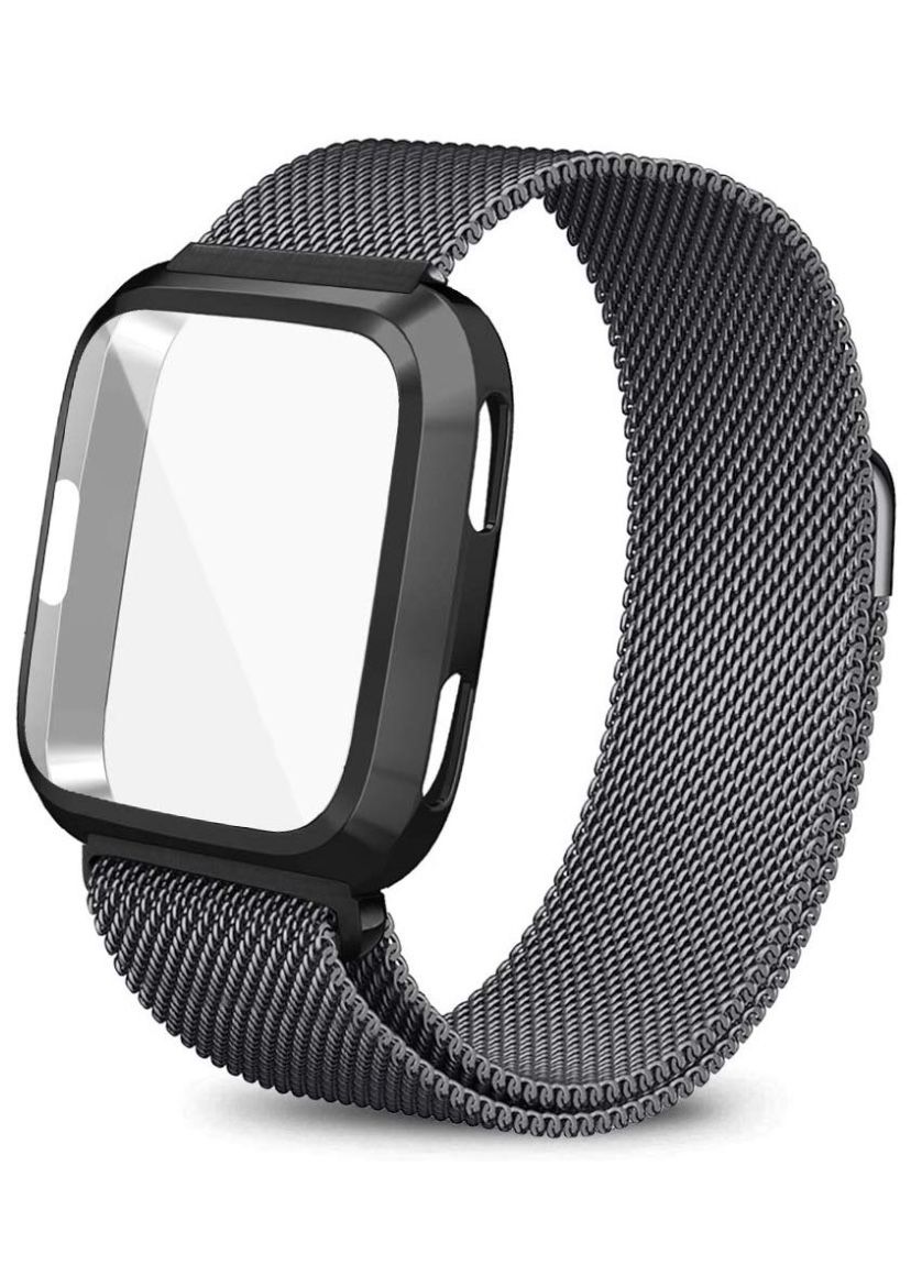 Versa lite compatible smart watch band- space grey Large
