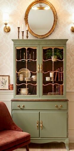 Beautiful refinished, petite antique solid wood hutch