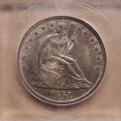 1864-S Seated Liberty Half Dollar Uncirculated Unc Rare