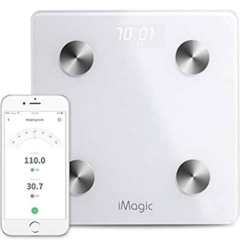 NEW $25 Bluetooth Weight Scale by iMagic for 11 Fitness Indicators, Bluetooth Smart Digital Scale with iOS/Android APP, Body Composition Analyzer for