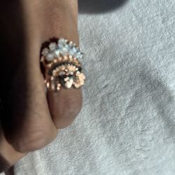 Silver & Moissanite 14k Rose Gold Color