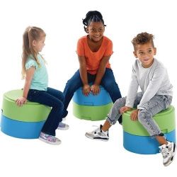 3 Oodle Stool Seats Stackable & Base Rocker