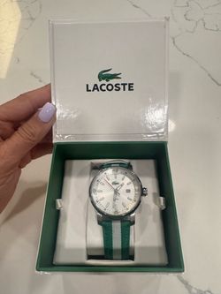 Lacoste Watch with Green Stripe Strap