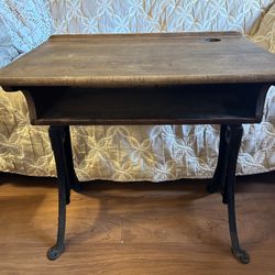 Antique Oak Students Desk