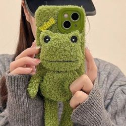 Plush Frog Doll Apple 15ProMax Mobile Phone Case