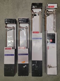 All for $48, Mixed Lot of (4) DELTA bathroom Towel Bar, Rack, Holders.