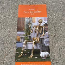 $50 Holiday Home Pose-n-Stay Skeleton in gold