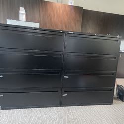 Hon 4 Drawer Lateral File Cabinet Black