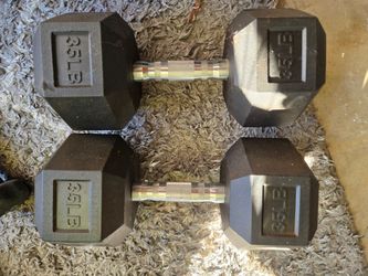 Rubber dumbells 35 lbs each