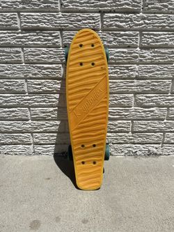 KRYPTONICS CLASSIC TORPEDO Skateboard Orange With Teal Wheels 22"long