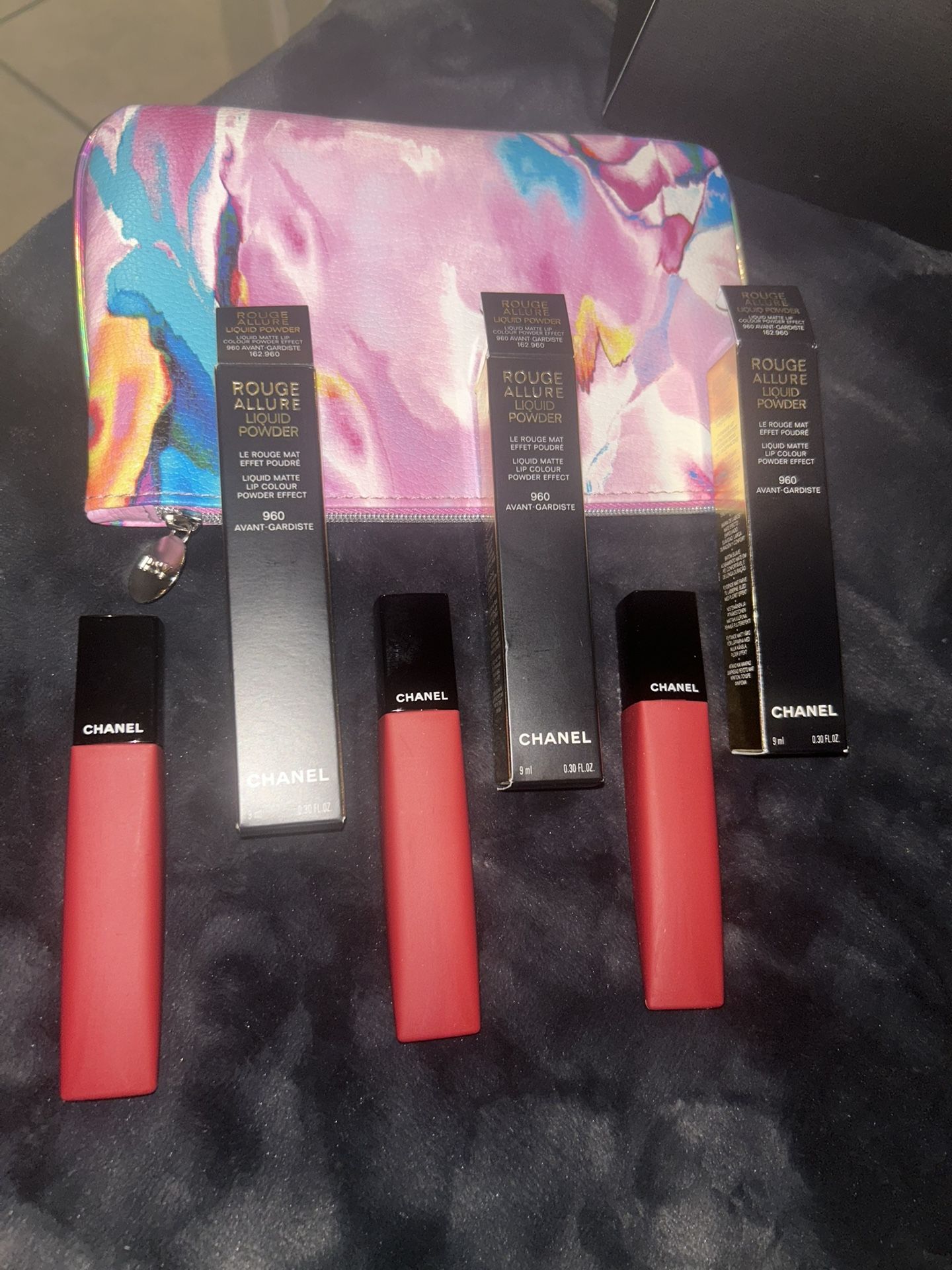 3 PIECES THE CHANEL ROUGE ALLURE LIQUID POWDER Lip Color 960 Avant-Gardiste NEW in BOX