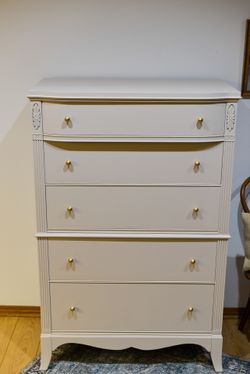 beige tall dresser Venice White Oak Large Dresser main image 0