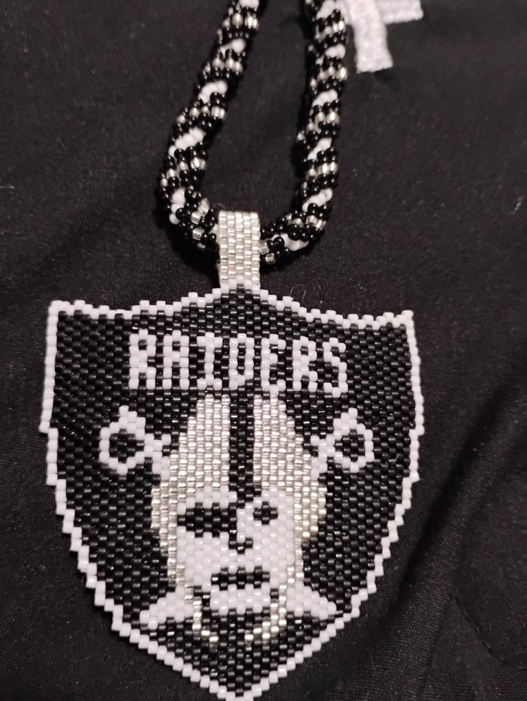 Raiders Glass Beaded Necklaces And Shield