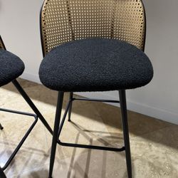 29” Black Swivel Seat Set Of 4 Bar Stools