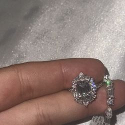 Moissanite Set Passes Diamond Tester Silver
