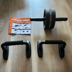Ab Roller & Push Up Handles + Chart. Pick Up in Tarzana. 