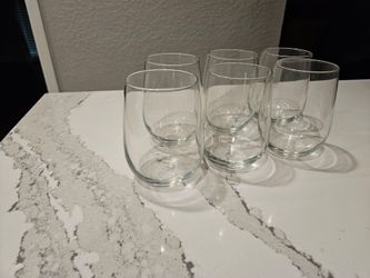 Set of 6 stemless wine glasses