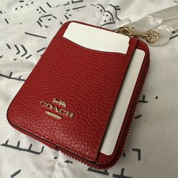 coach card holder with zipper