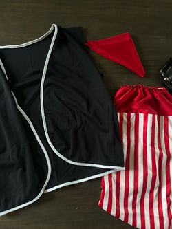 Kids Pirate Costume Set Red White Striped