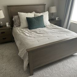 Bed Frame and Nightstands (2)