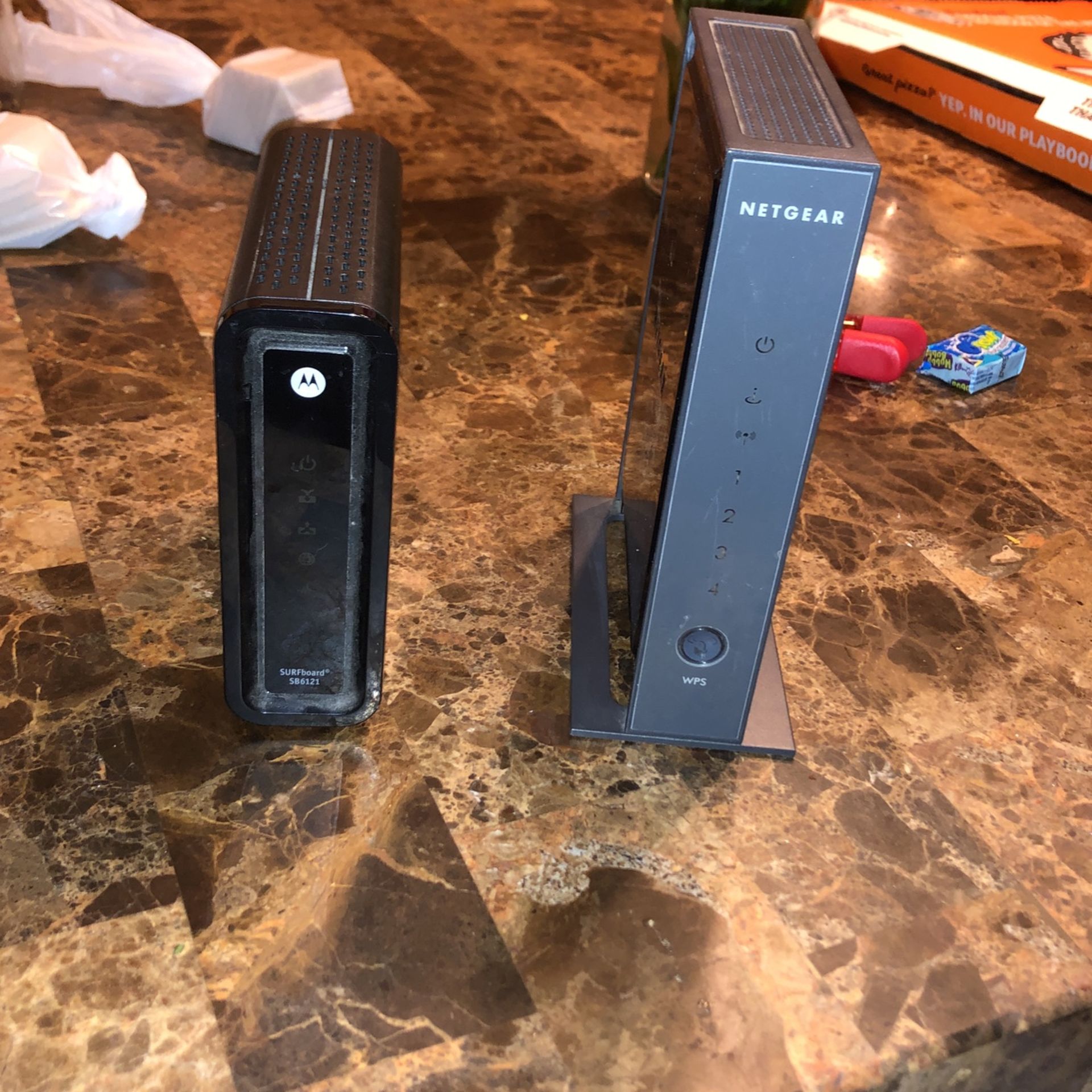 Motorola Modem & Net gear Router OBO