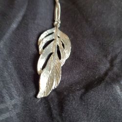 Silver Leaf Charm Necklace 