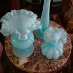 Blue 3 pc set. Antique.