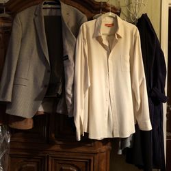 Mans 3 Pc Outfit Sport Jacket Pants And Shirt X Large