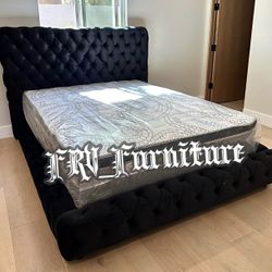 NEW QUEEN BED FRAME WITH MATTRESS 