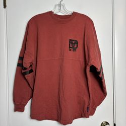 Walt Disney World Spirit Jersey Faded Brick Red Maroon Long Sleeve Size Small 