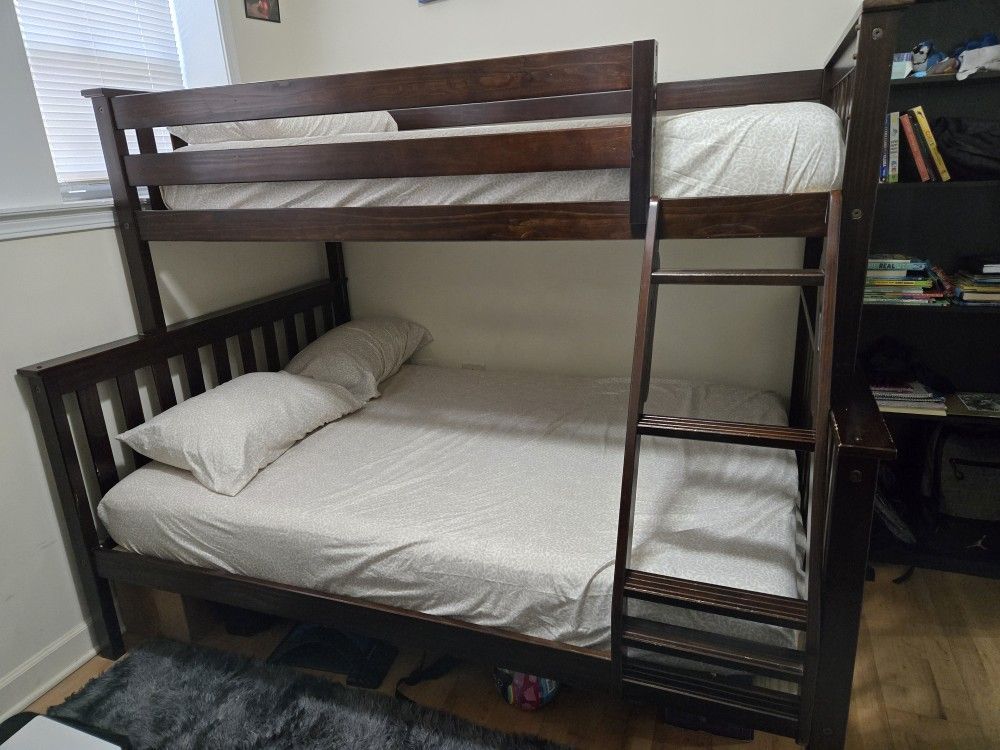 Espresso Bunk Bed Twin Over Full Size