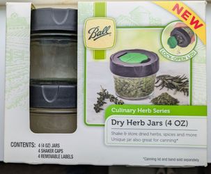 Ball Elite Series Squatty Half Pint Mason Jars Wide Mouth 1/2 Pint 8oz - 4 Jars. NEW