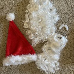 Santa Costume - Beard / Hair / Hat / Sticker Eyebrows