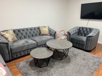 3 pieces, sofa, set with coffee table